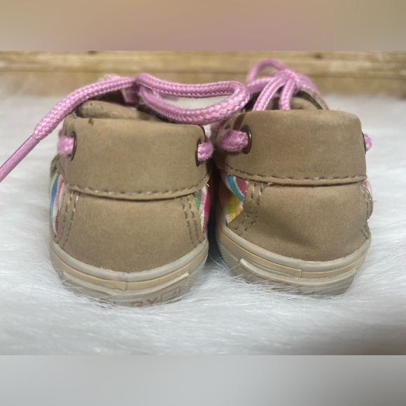 Sperry Top Sider Infant Size 1M Leather Upper Boat Shoes Pink Laces Pre-owned - Picture 4 of 13